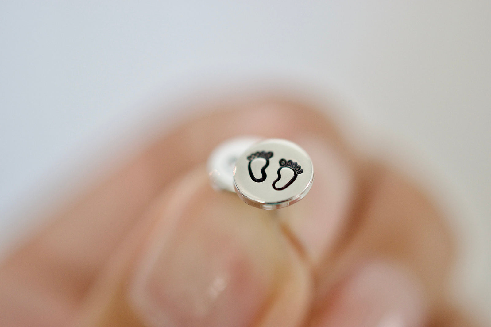 Footprint Earrings - Sterling Stud Earrings