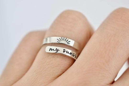 My Sunshine Wrap Ring - Sterling Silver Ring - Sunrise Ring