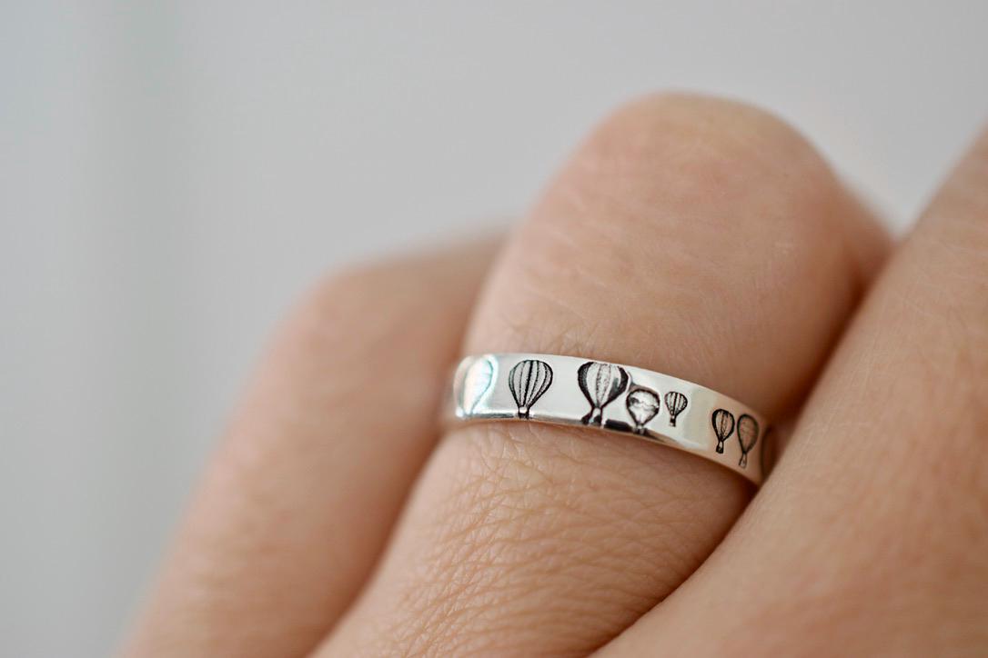 Hot Air Balloon Ring - Sterling Silver Ring