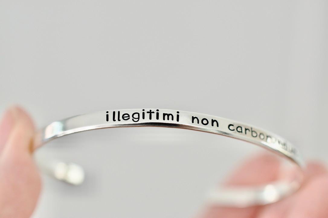 Personalized Bracelet - Custom Text Cuff Bracelet - 1/8 inch