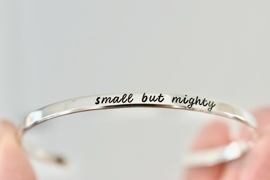 Small but Mighty Bracelet - Personalized Text Bracelet - 1/8 inch