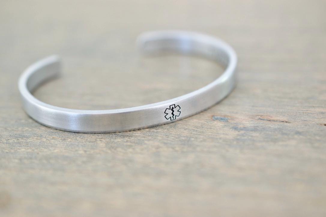 Medical Alert Bracelet - Bracelet for Women, Men - 1/4 inch