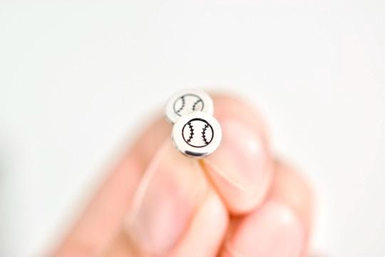 Baseball Stud Earrings - Sport Sterling Earrings