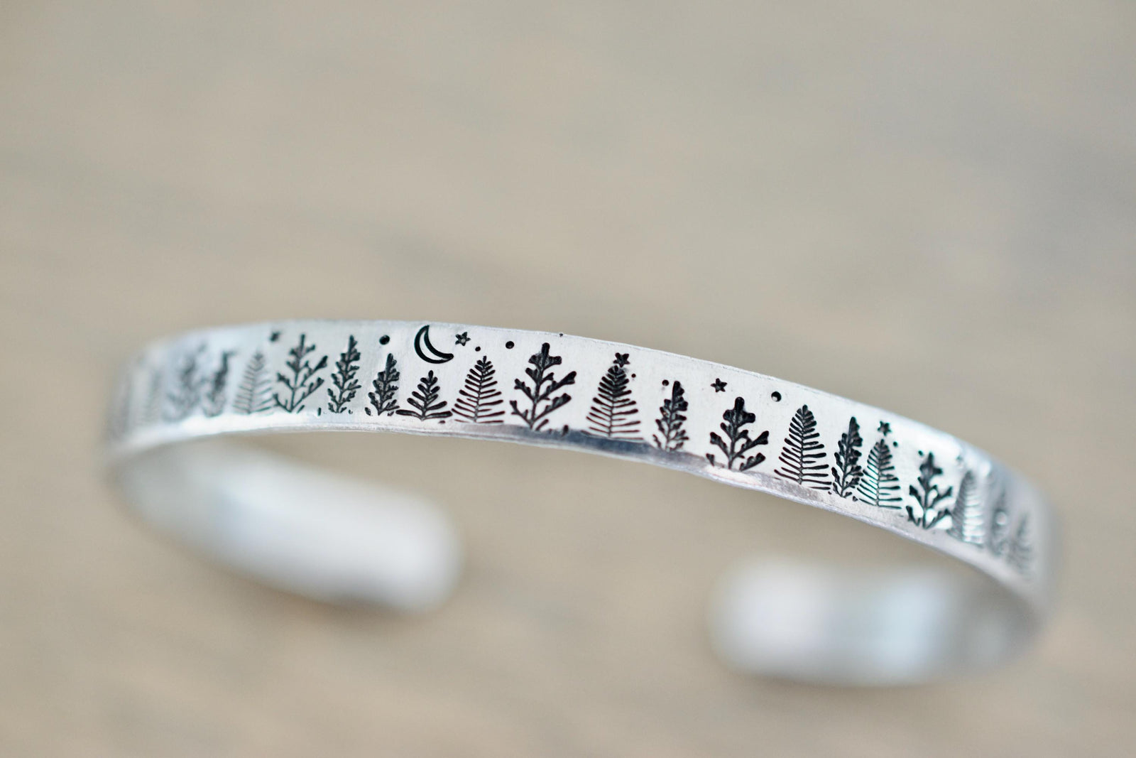 Forest Mountain Bracelet: Adjustable Tree Cuff Bracelet