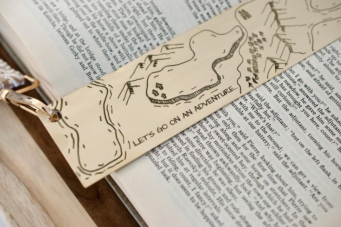 Fantasy Map Bookmark Purse, Adventure Metal Bookmark Book Carrier
