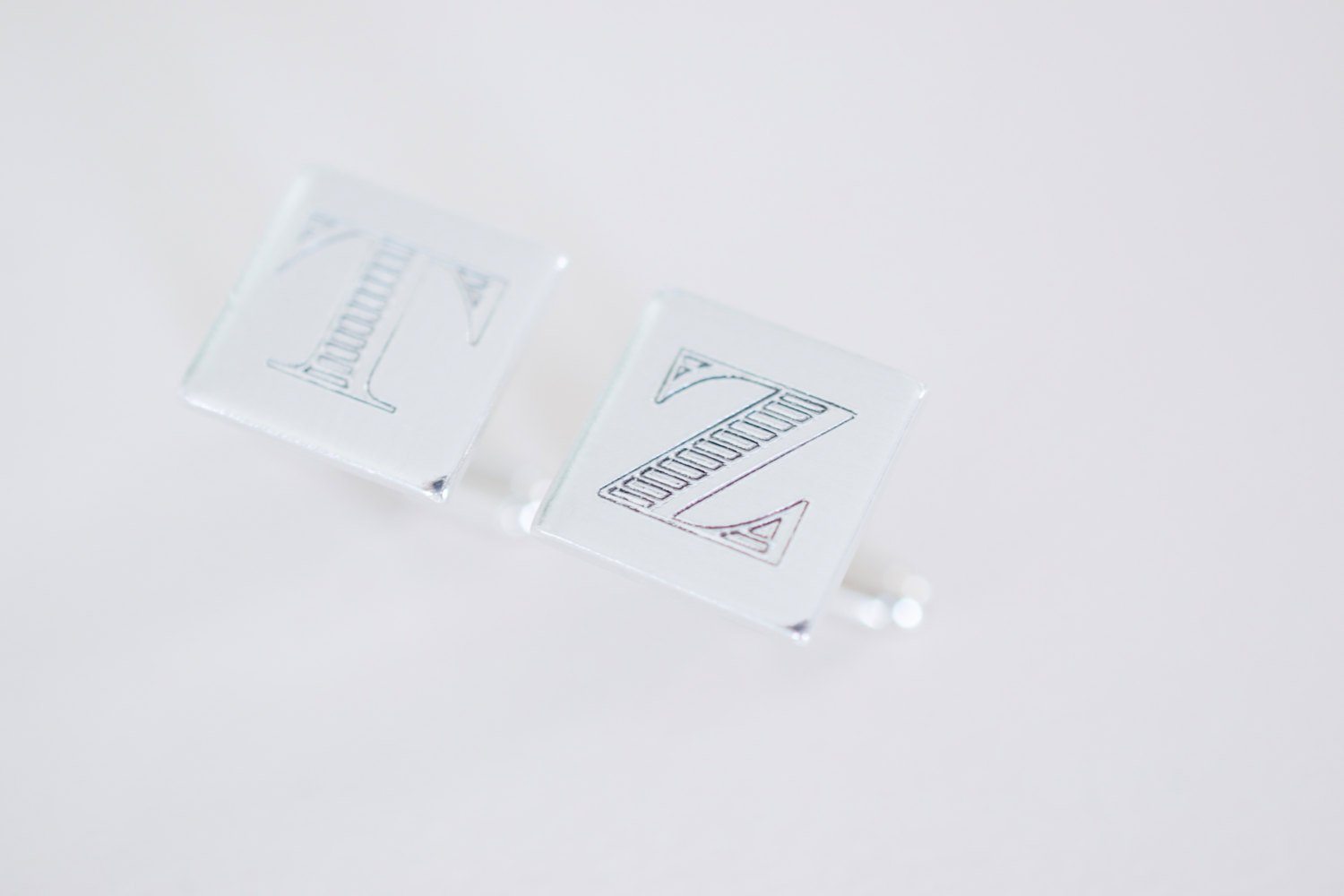 Square Initial Cufflinks