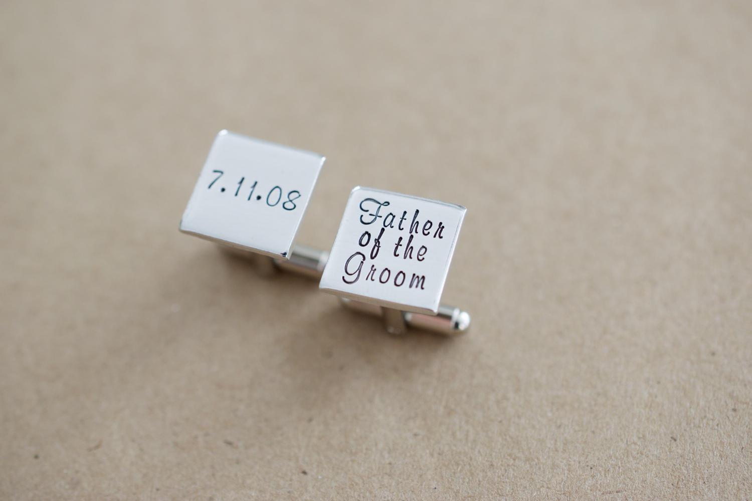 Father of the Groom Cufflinks, tan background