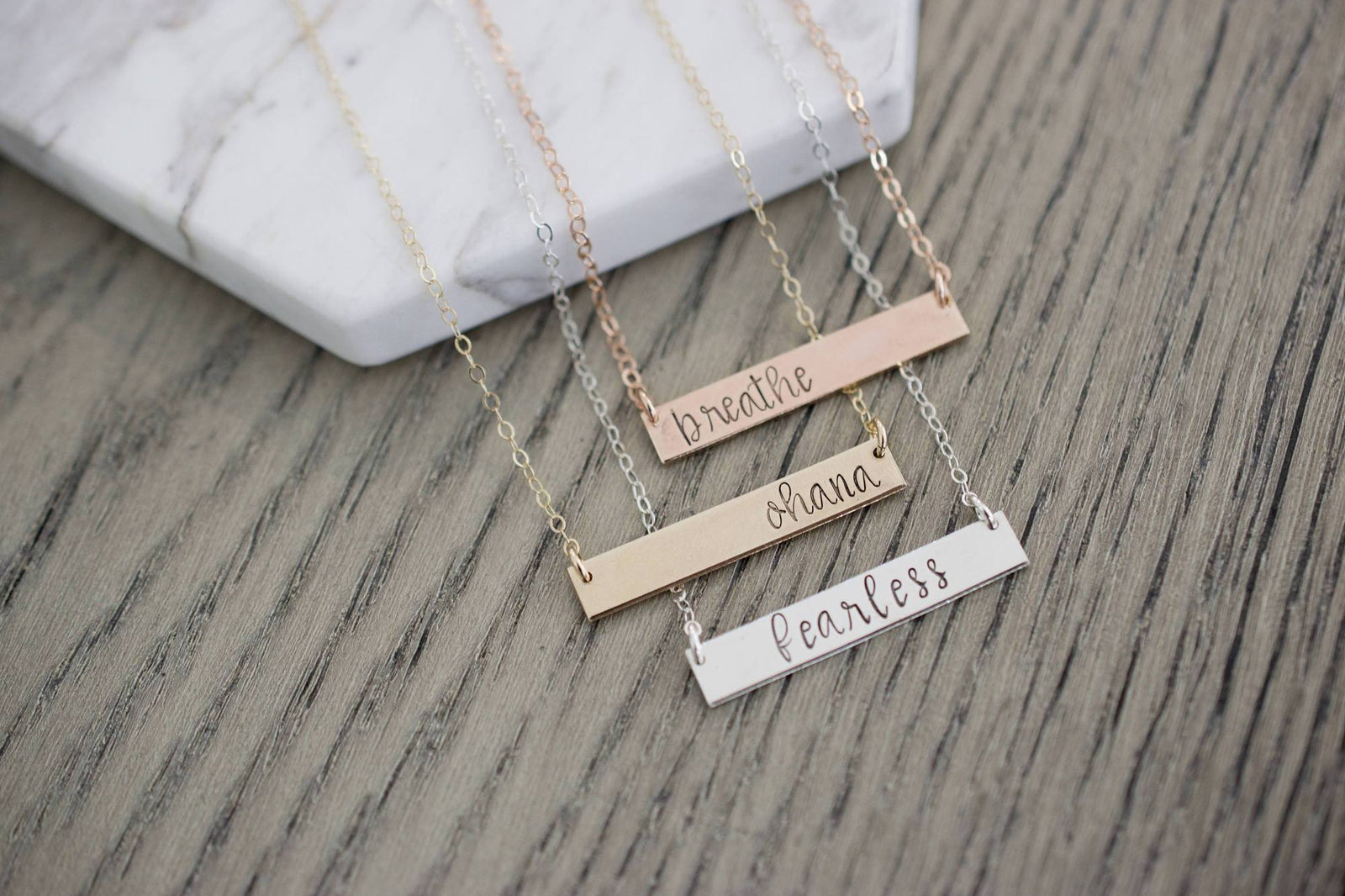 Personalized Bar Necklace - Tesoro Jewelry
