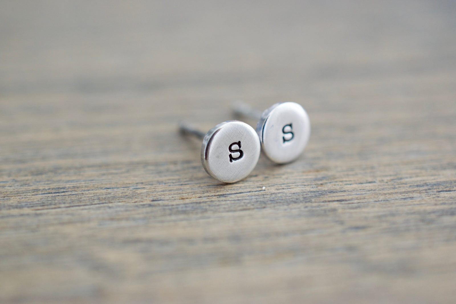 Initial Stud Earrings