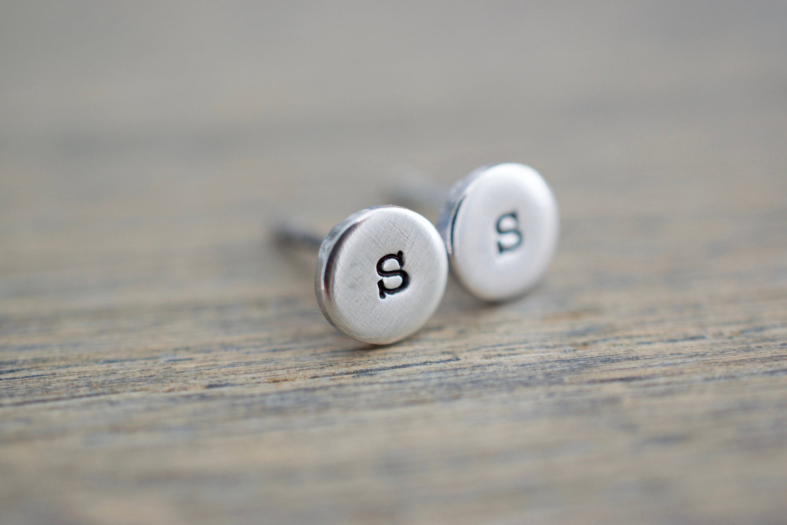 Initial Stud Earrings