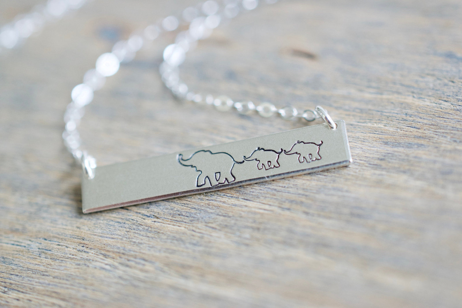 Elephant Mama and Baby Necklace