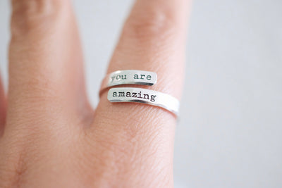 You are Amazing Ring - Sterling Silver Wrap Ring - Mom Jewelry