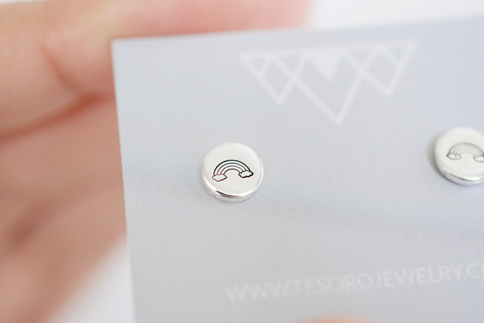 Rainbow Earrings - Sterling Rainbow Stud Earrings