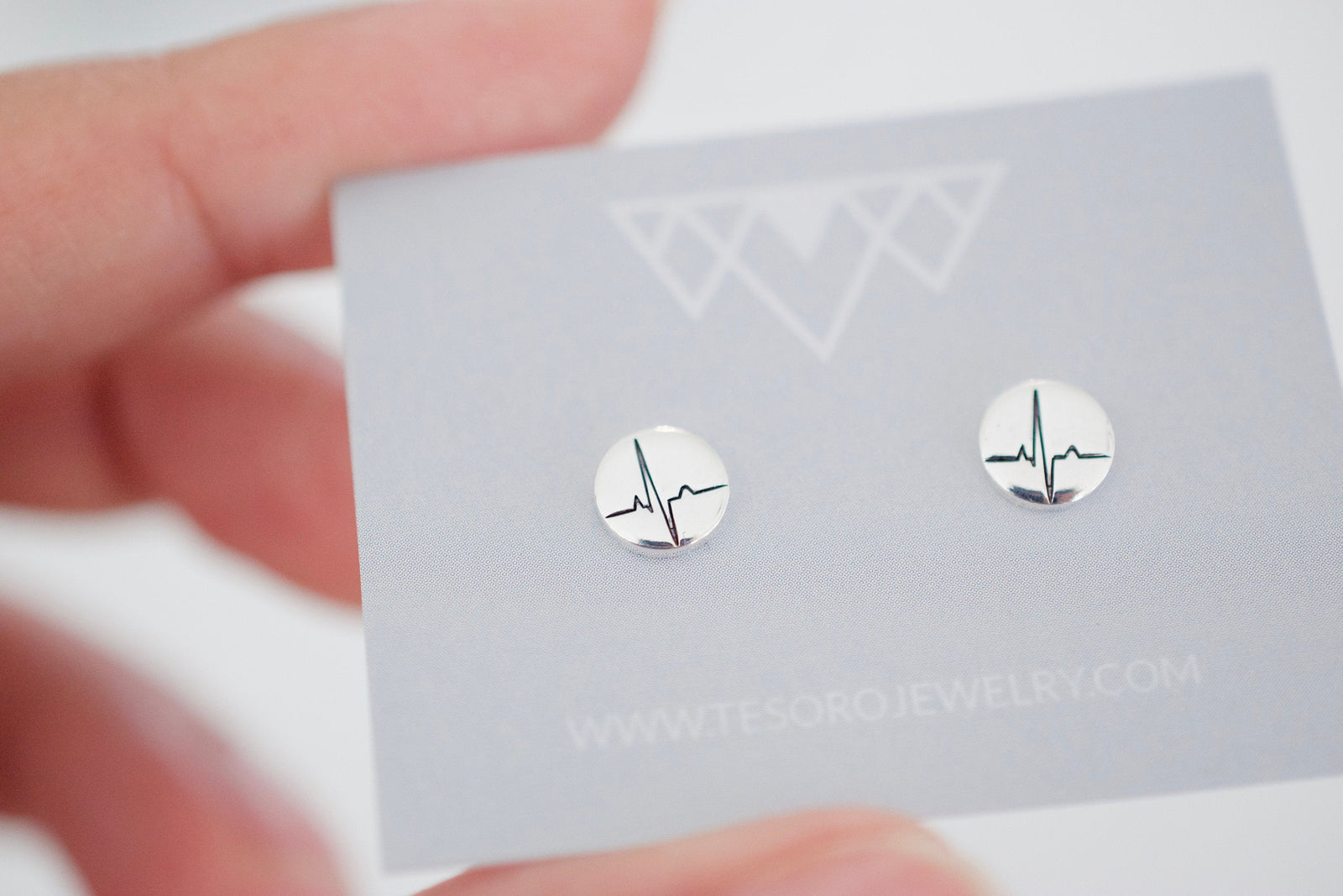 Heartbeat Earrings - Sterling Heartbeat Stud Earrings - Gift for Doctor