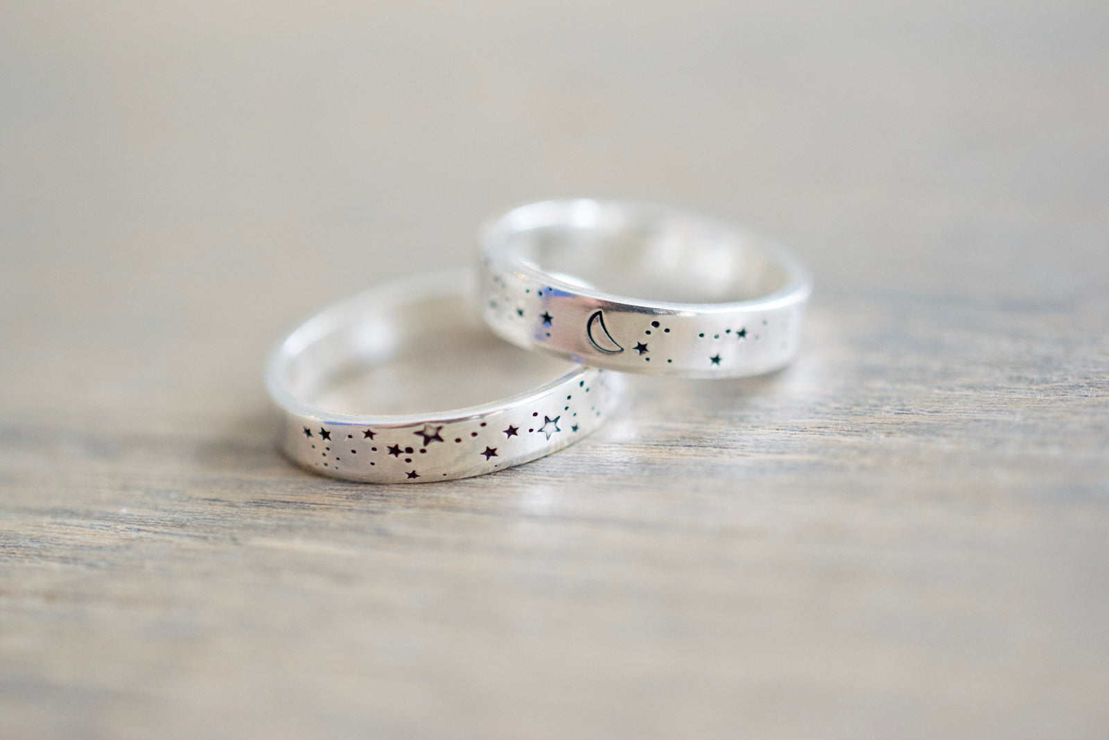 Stars Ring - Sterling Silver Ring - Stars and Moon Ring - Gifts for Her