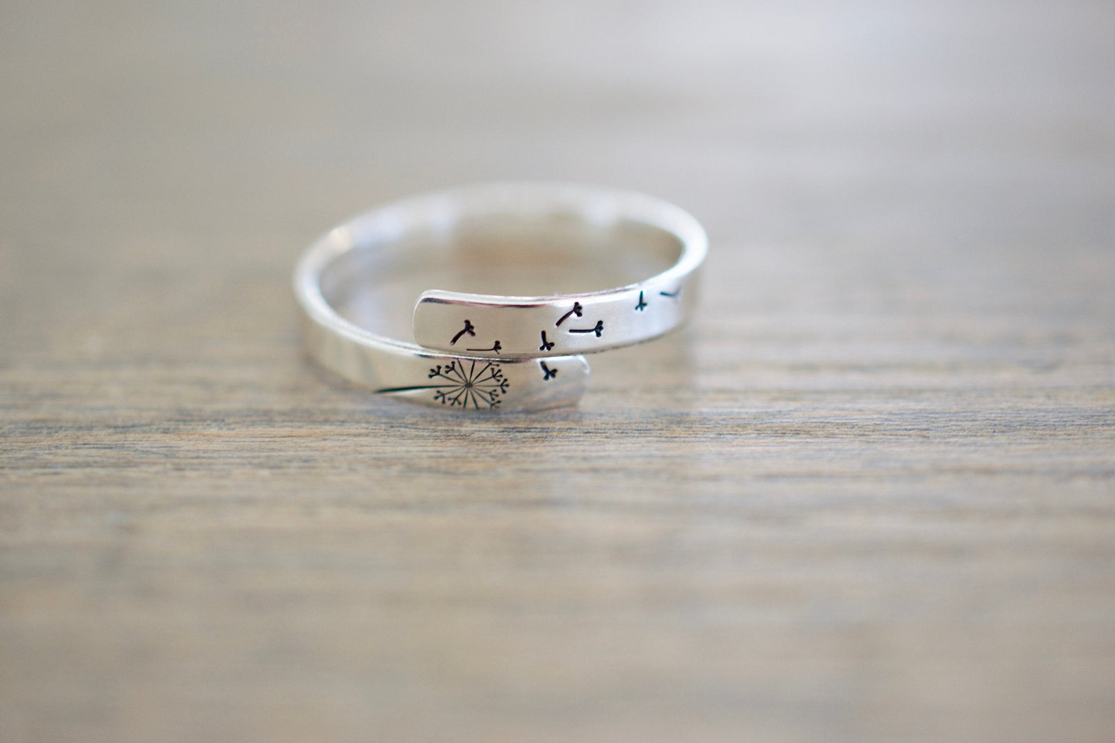 Dandelion Wrap Ring - Sterling Silver Ring