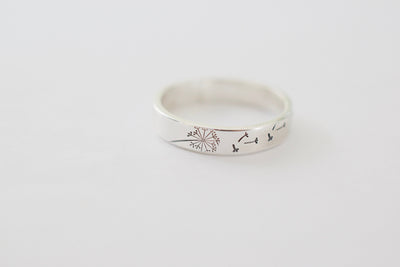 Dandelion Ring - Sterling Silver Ring - Gifts for Her