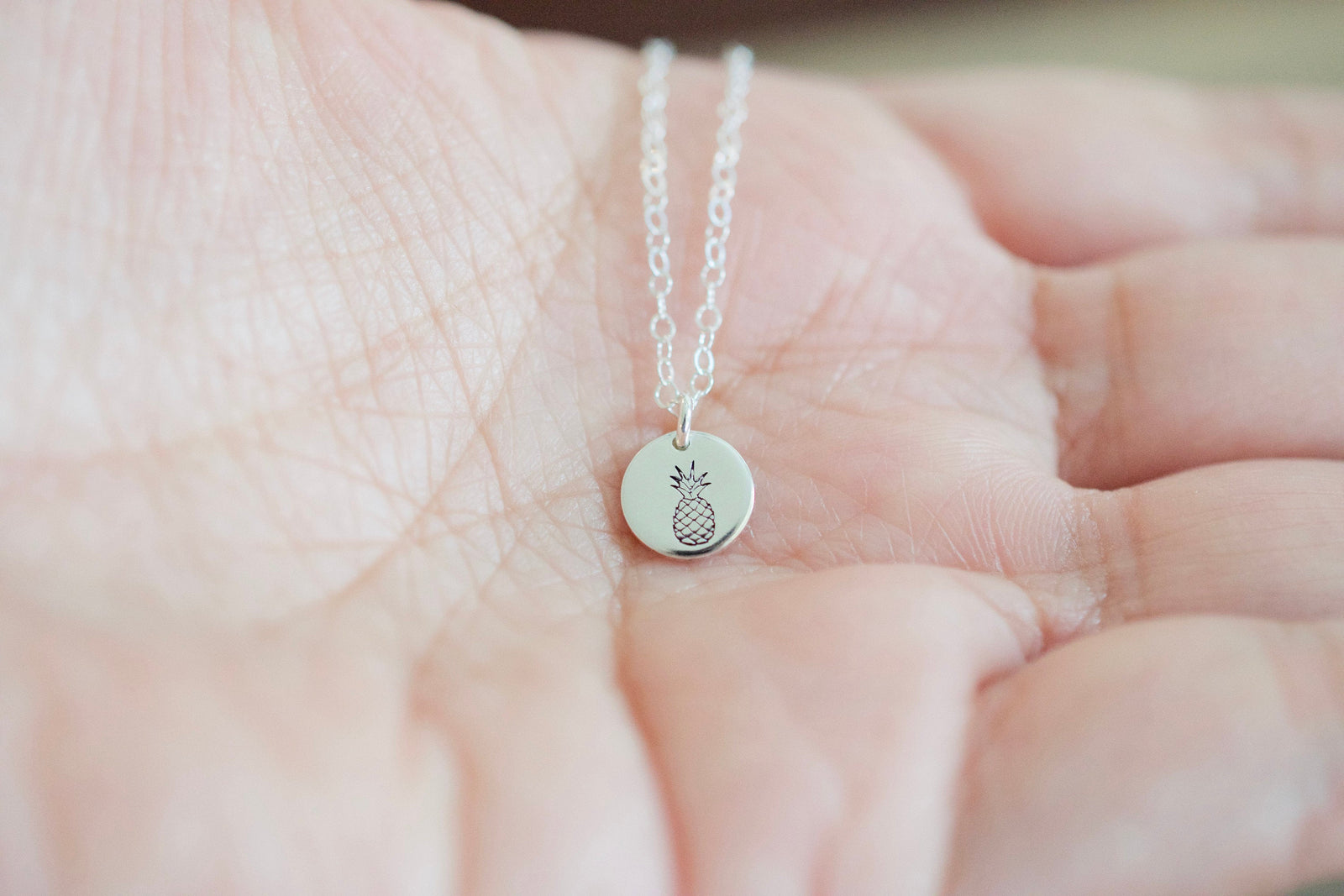 Pineapple Necklace - Jewelry for Mom - Sterling Necklace