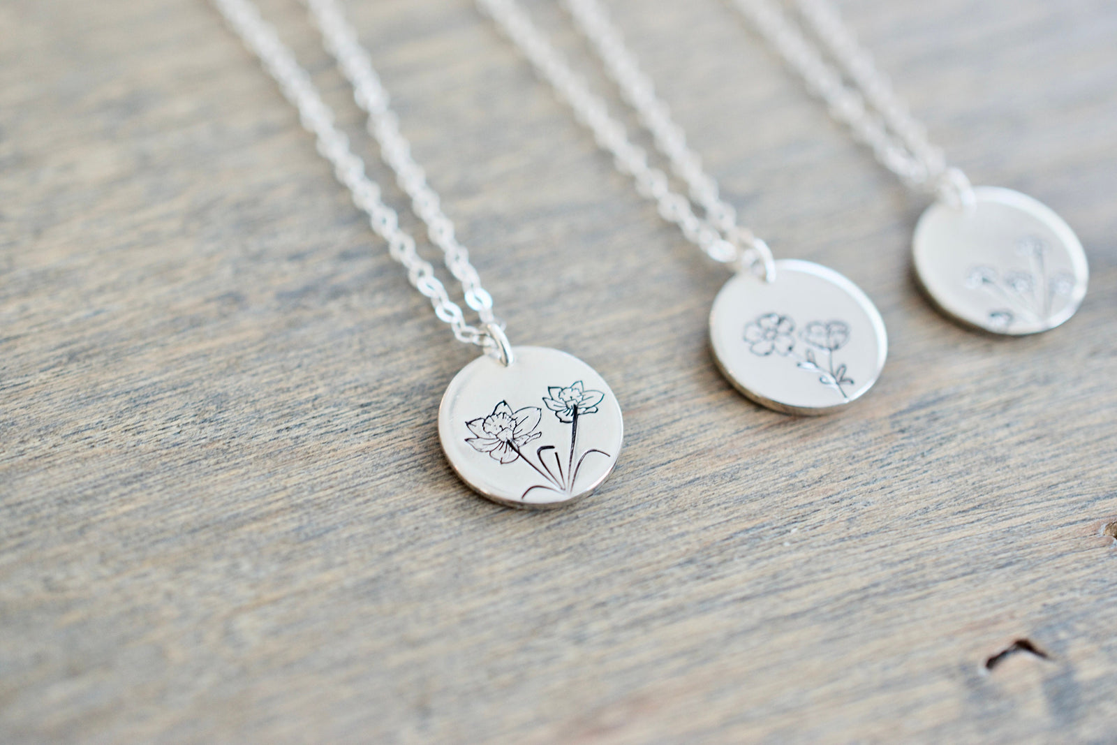 Violet Necklace - Birth Month Flower Jewelry - February Jewelry