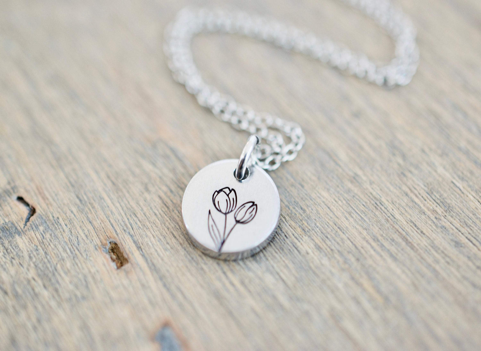 Tulip Necklace - Birthmonth Flower Jewelry - July Jewelry - Tulip Charm