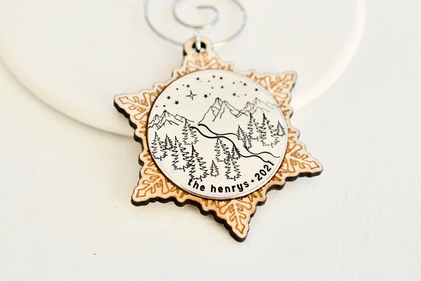 Family Ornament - Mountain Forest Scene - 2021 Christmas Ornament