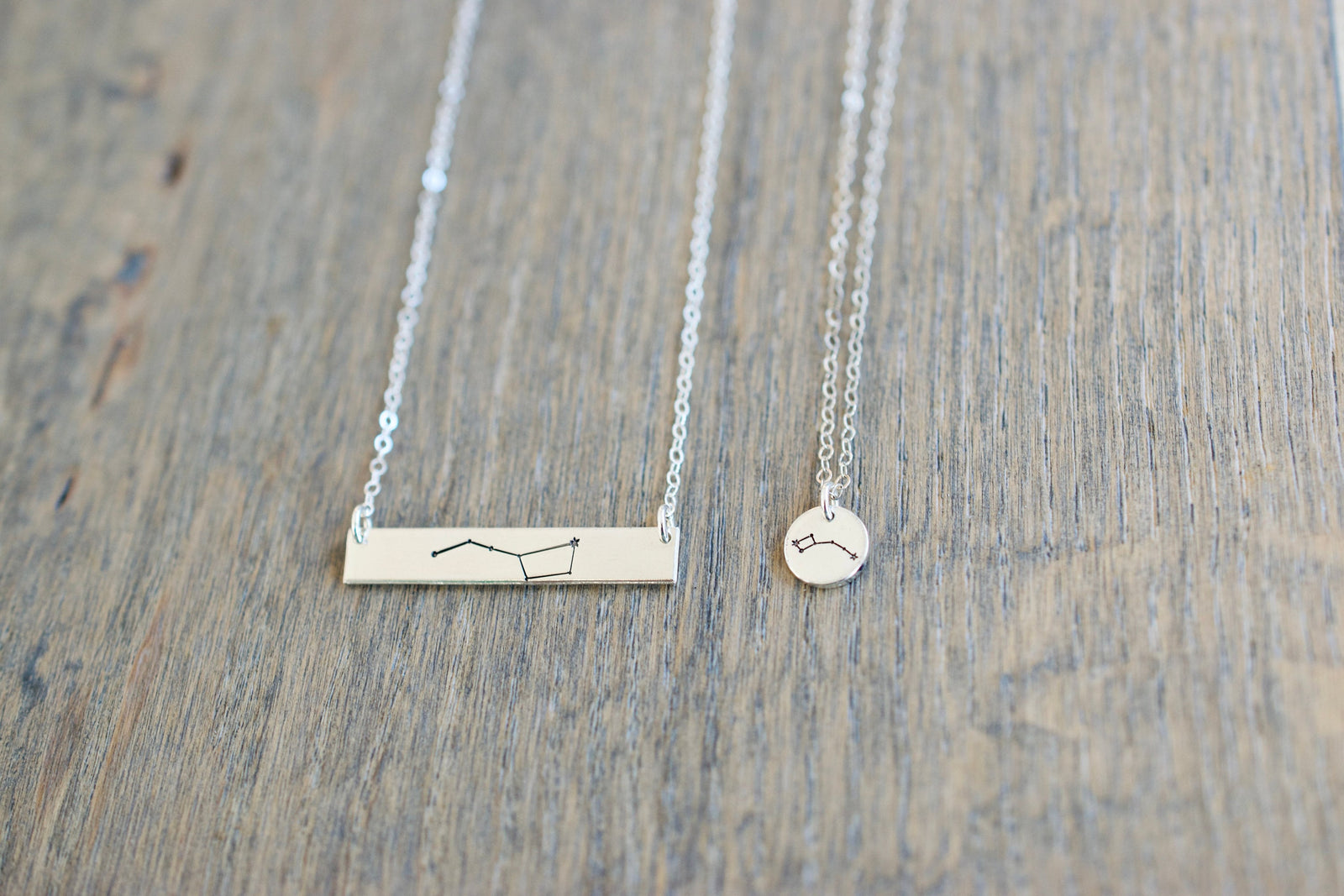 Big Dipper Little Dipper Necklace Set - Sterling Silver, 14kt Gold Filled, 14kt Rose Gold Filled