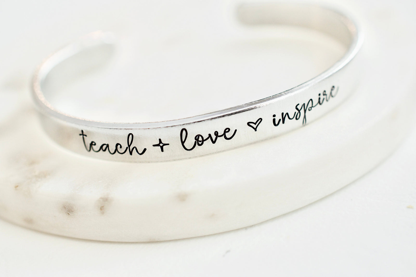 Teach Love Inspire Bracelet - Teacher Jewelry - 1/4 inch