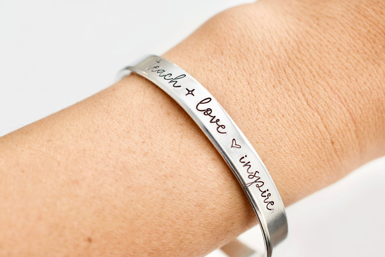 Teach Love Inspire Bracelet - Teacher Jewelry - 1/4 inch
