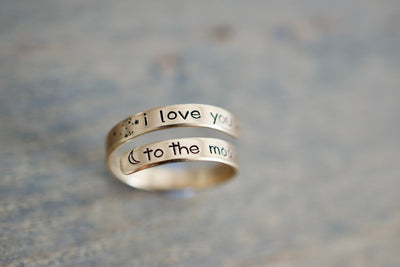 I Love You to the Moon Wrap Ring