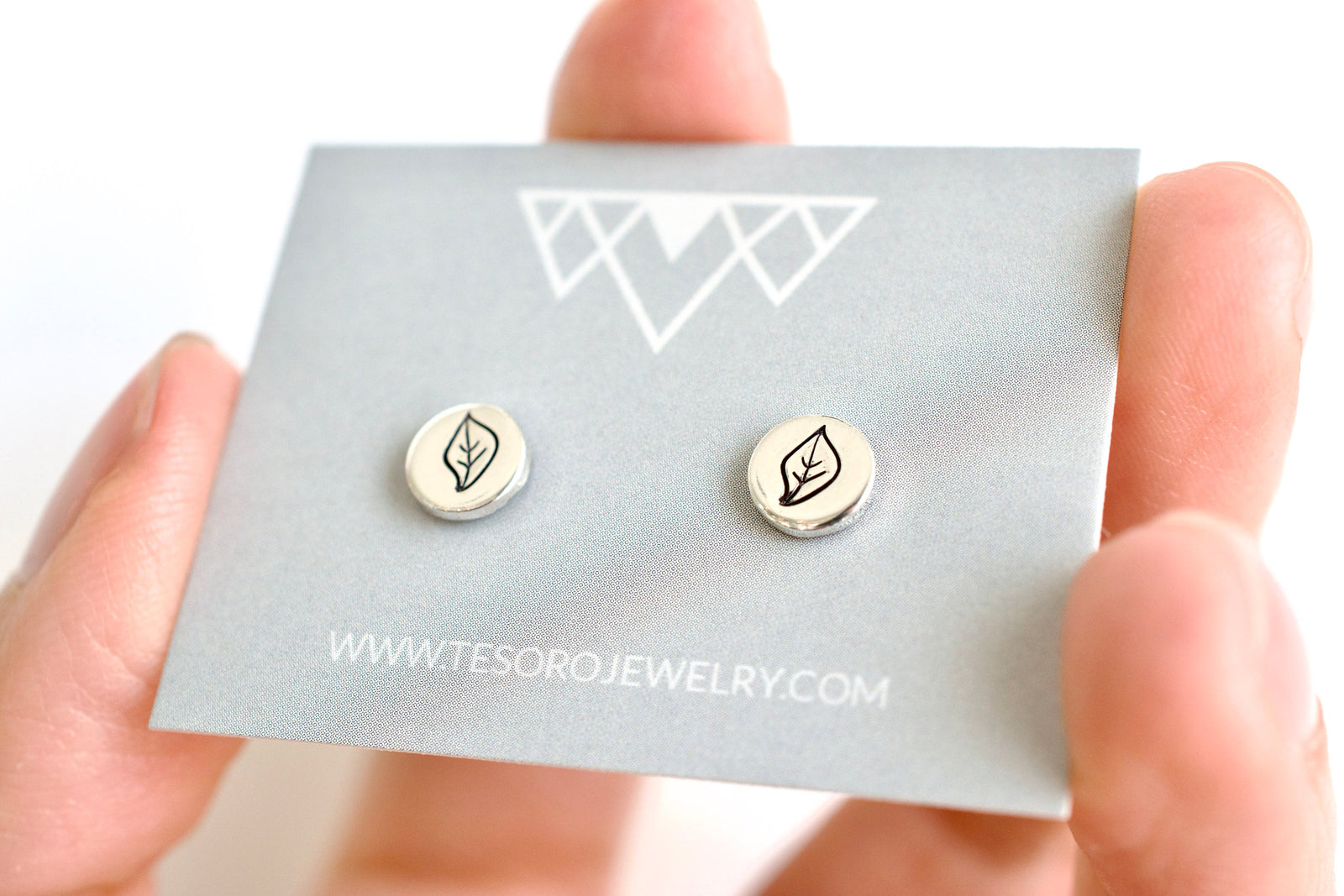 Leaf Earrings - Sterling Stud Earrings - Folage Jewelry