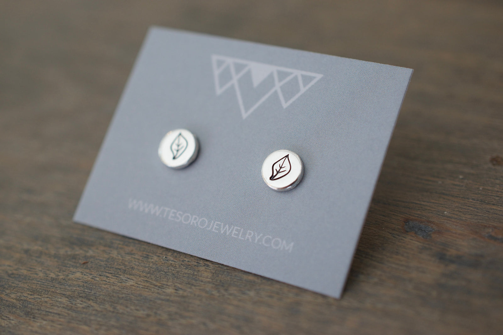 Leaf Earrings - Sterling Stud Earrings - Folage Jewelry