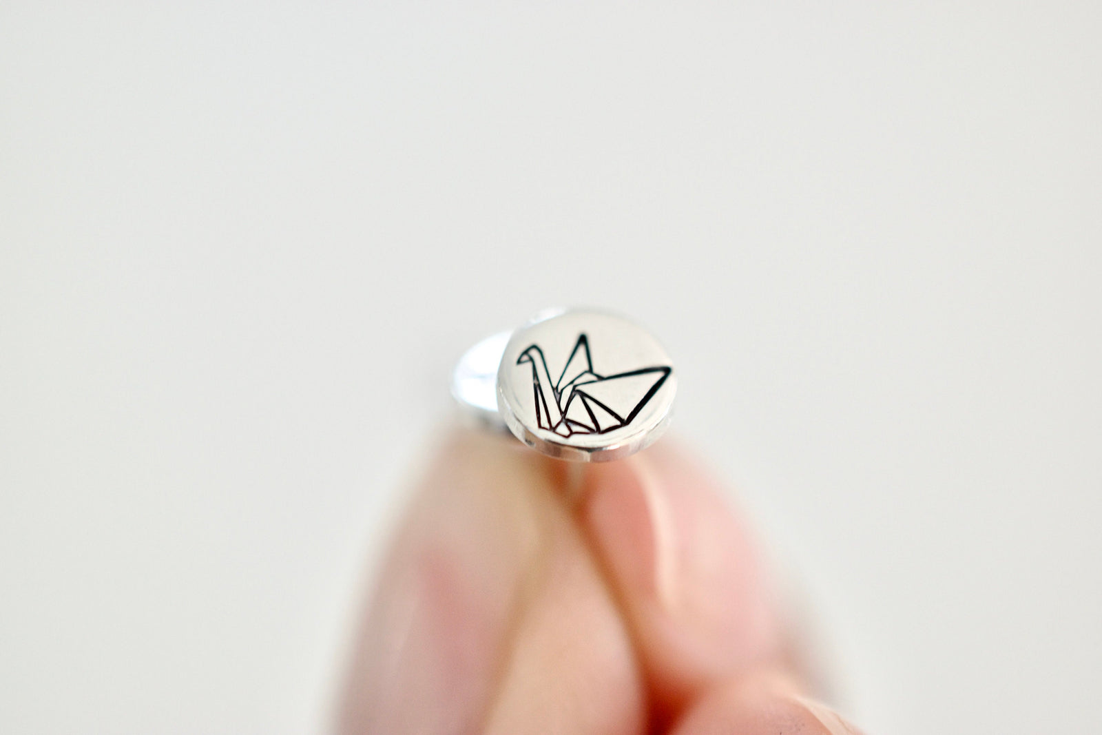 Origami Earrings - Sterling Stud Earrings - Origami Crane Jewelry