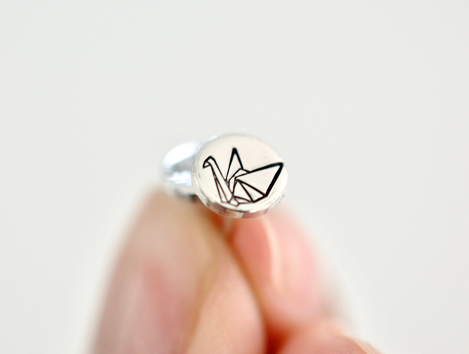 Origami Earrings - Sterling Stud Earrings - Origami Crane Jewelry