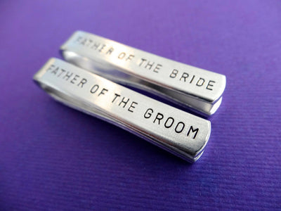 Tie Clip Wedding Set, purple background