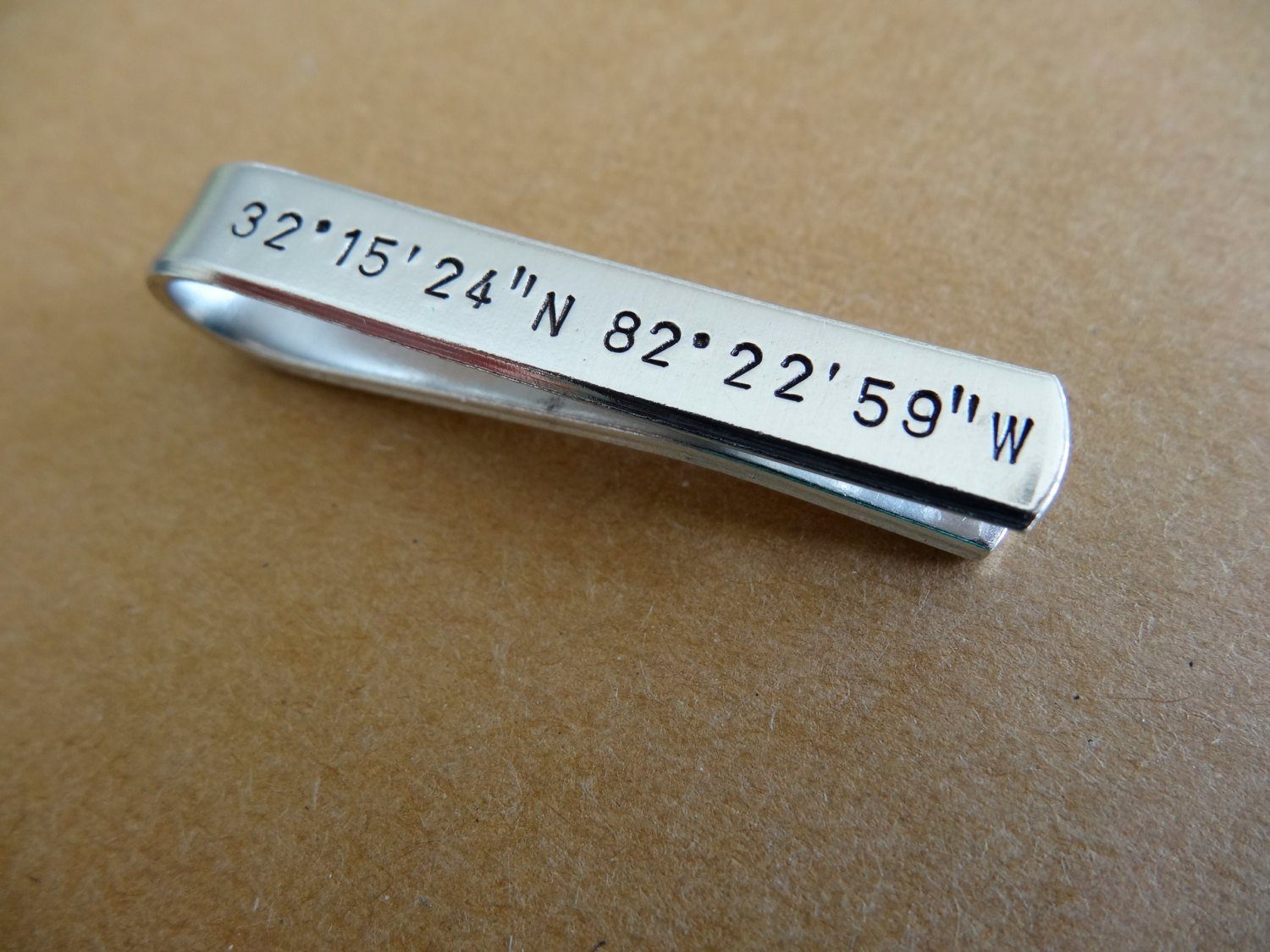 Coordinates Tie Clip, right view
