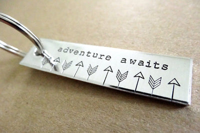 Adventure Awaits Keychain | Travel Keychain, Close up