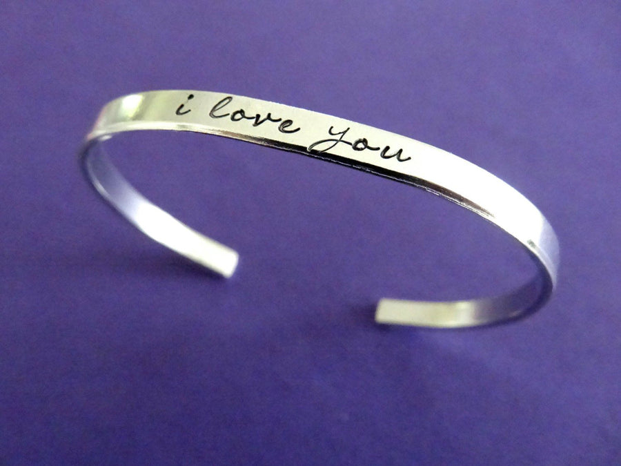 I Love You Bracelet | Hand Stamped Cuff