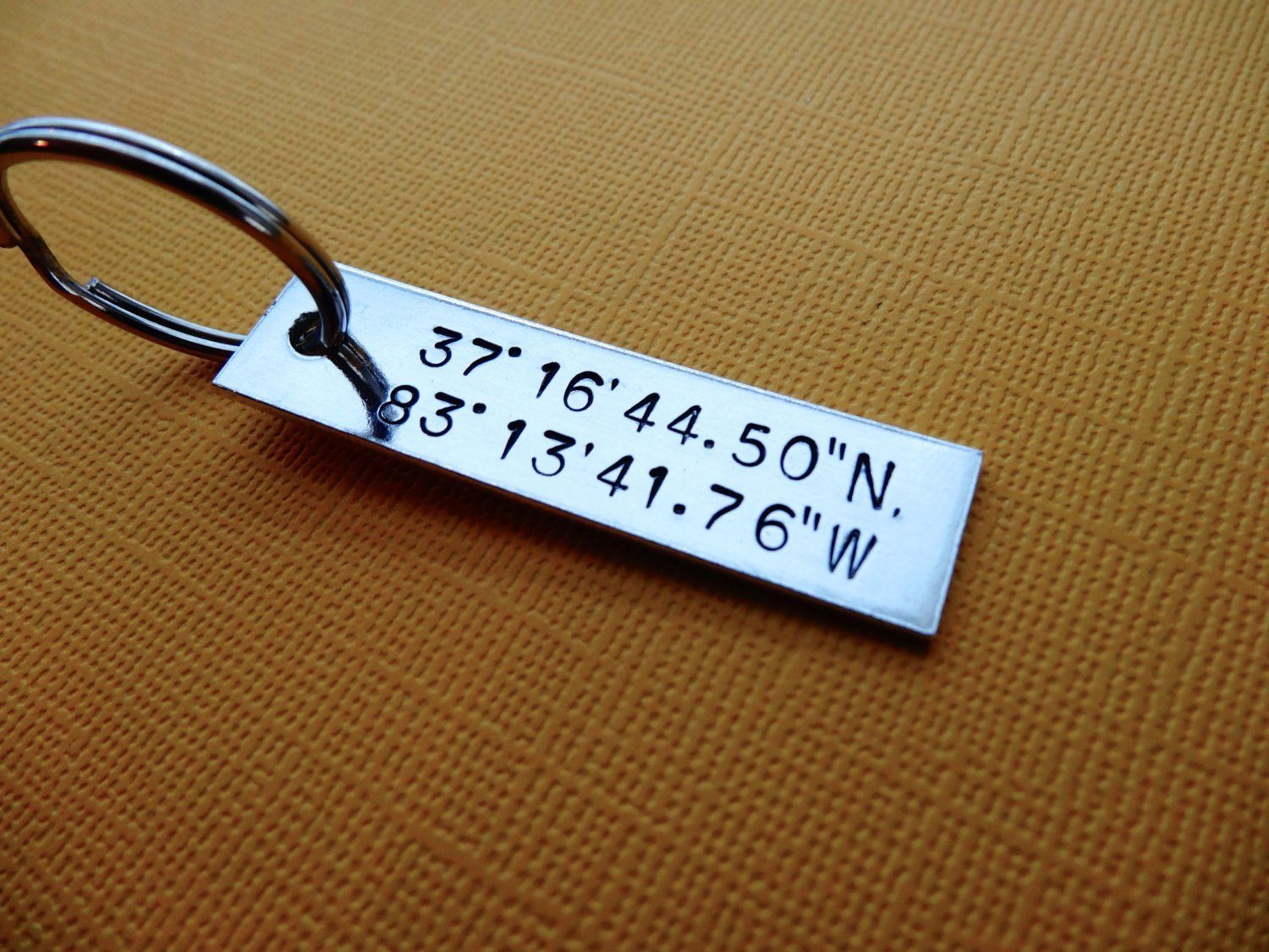 Latitude and Longitude Keychain, zoomed out
