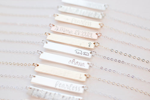 Tesoro Jewelry - Custom Necklace - Stamped Necklaces in various metals