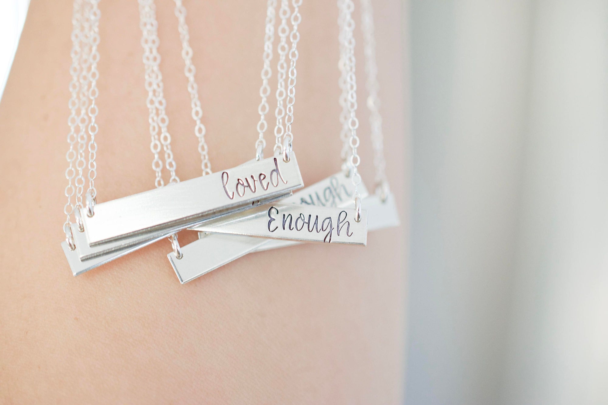 Love You More Necklace - Sterling, 14kt Gold Fill, Rose Gold Bar Necklace