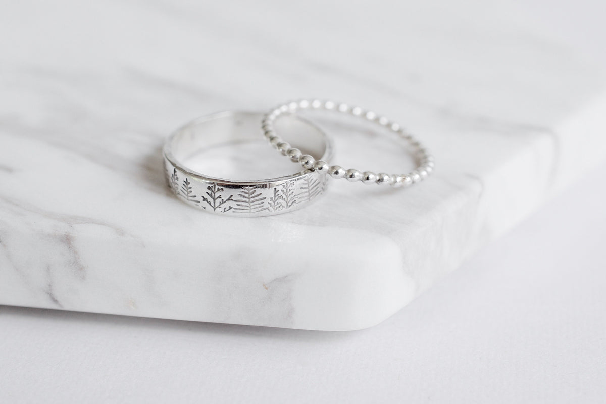 Gold Beaded Ring - Stacking Ring - Gold Accent Ring