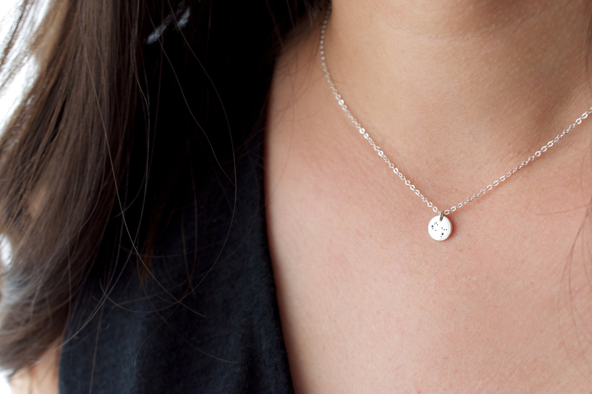 Moon and Stars Necklace - Sterling Necklace