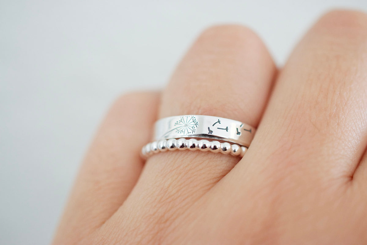 Daisy Ring – April Birth Flower – Sterling Silver Birth Month Jewelry