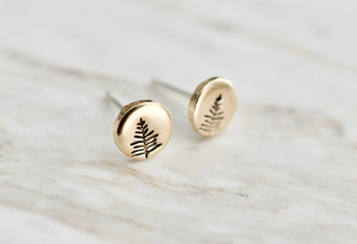 Floral Initial Sterling Earrings - Custom Silver Stud Earrings