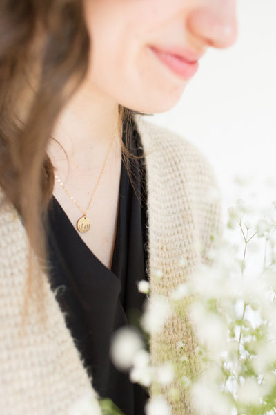 Nature Charm Necklace - Forest Poppy Mountain Charm Necklace