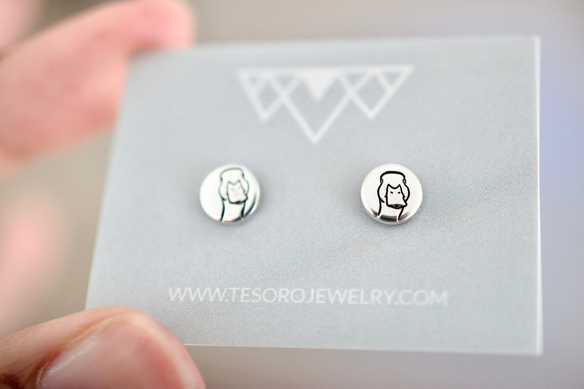 Duck Earrings - Sterling Stud Earrings - Animal Jewelry