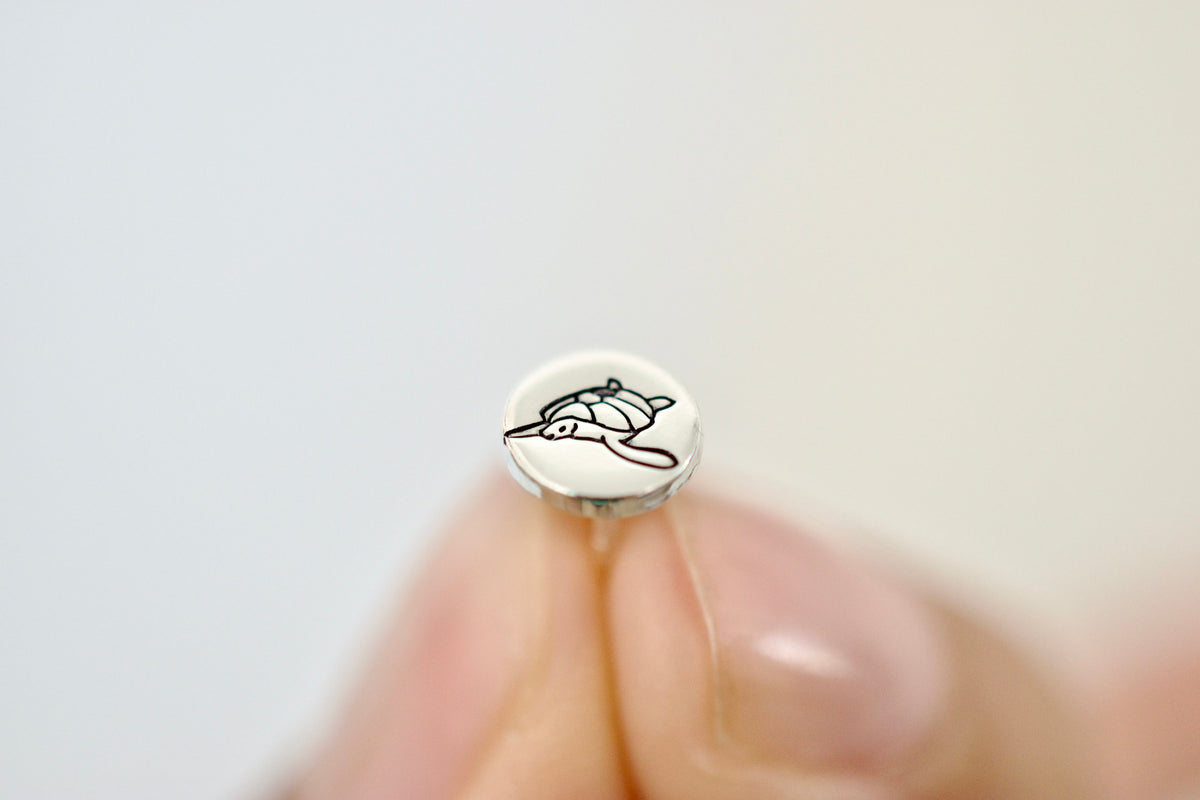 Turtle Earrings - Sterling Stud Earrings