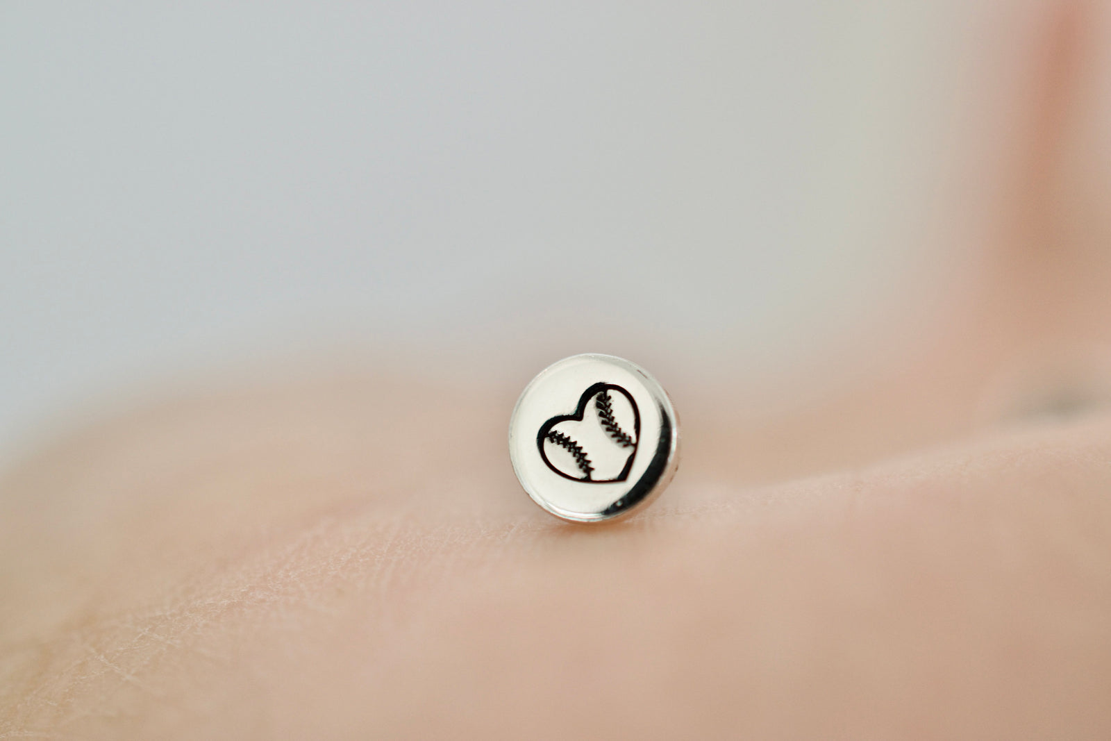 Baseball Love Earrings - Sterling Stud Earrings