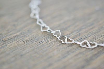 Heart Link Bracelet - Adjustable Sterling Silver Bracelet