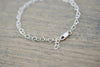 Paperclip Chain Bracelet - Adjustable Sterling Silver Bracelet - Personalized Charm